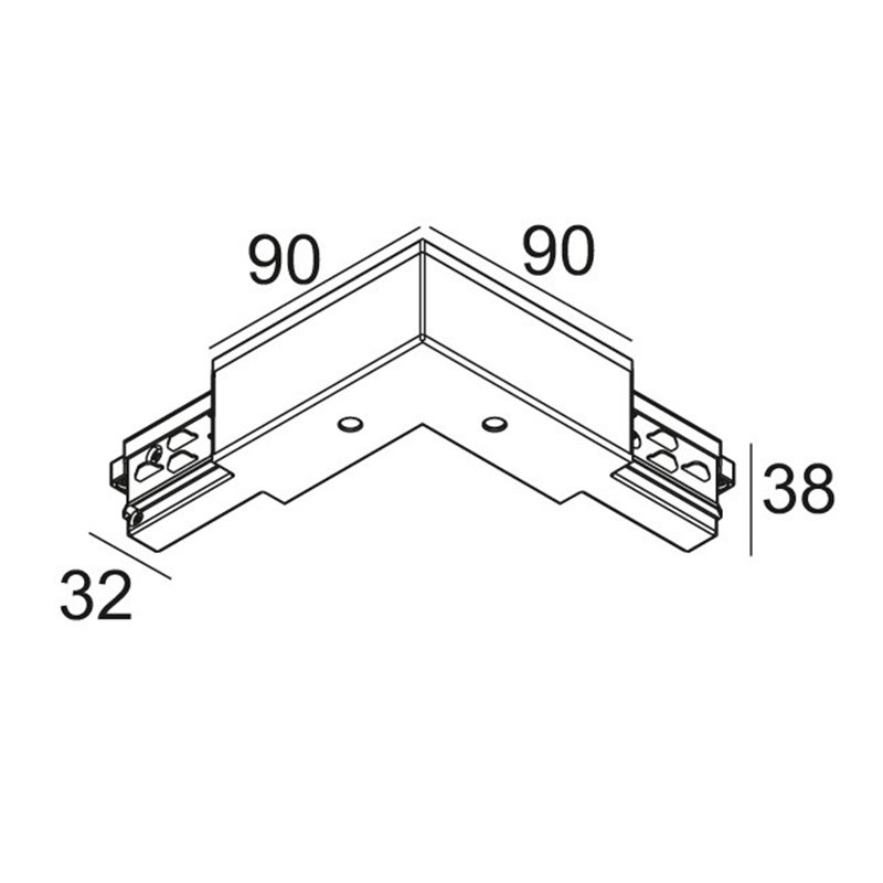 Delta Light TRACK 3F DIM CORNER 90° OUT