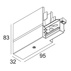 Delta Light TRACK 3F DIM H END SUPPLY 12