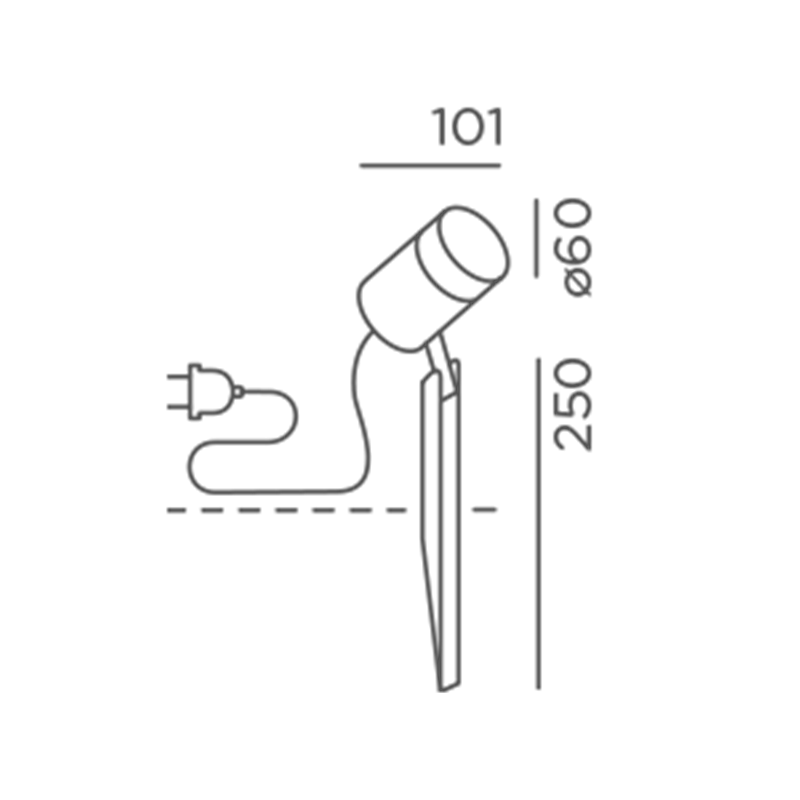 IP44 Spike 25 Spot Garden Bollard Light
