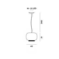 Foscarini Chouchin 2 Reverse Susp. 10M Suspension Lamp
