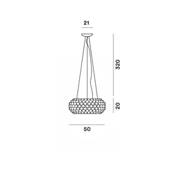 Foscarini Caboche Plus Media Mylight Susp. 10M Suspension Lamp