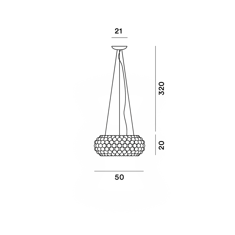 Foscarini Caboche Plus Media Mylight Susp. 10M Suspension Lamp