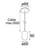 Modular Placebo up LED warm dim GE