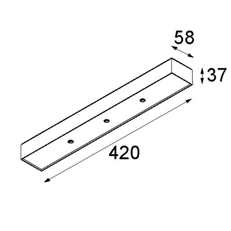 Modular Ceiling base 420x58 for 3x jack warm dim