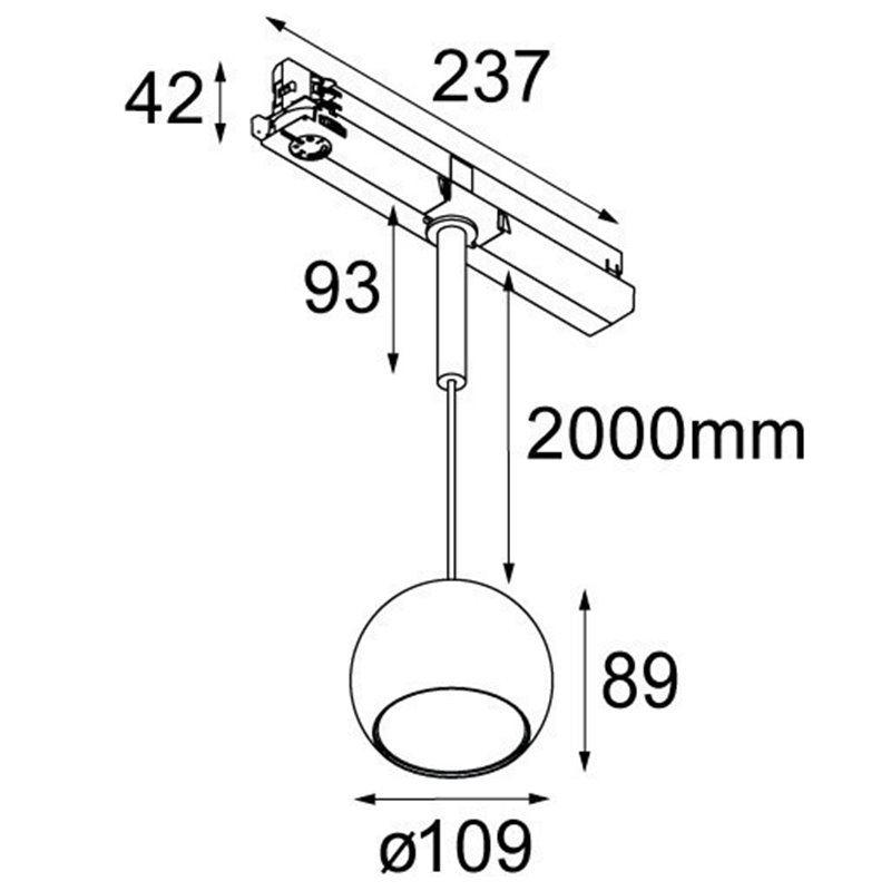 Modular Marbul suspension track LED Track lighting