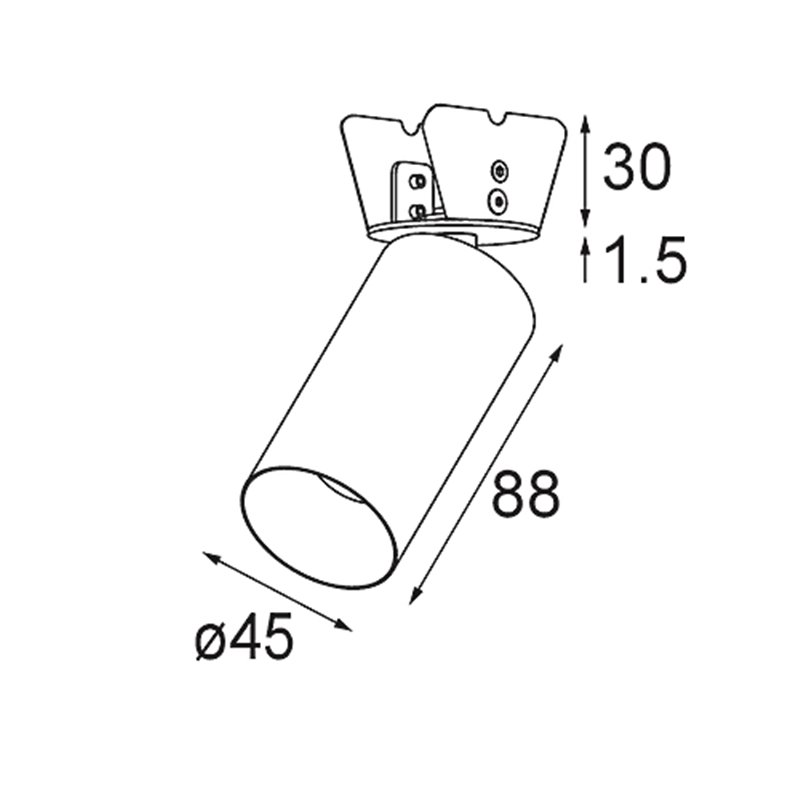 Modular Lighting Minude 45 adjustable semi-recessed 1x LED GE Einbaustrahler
