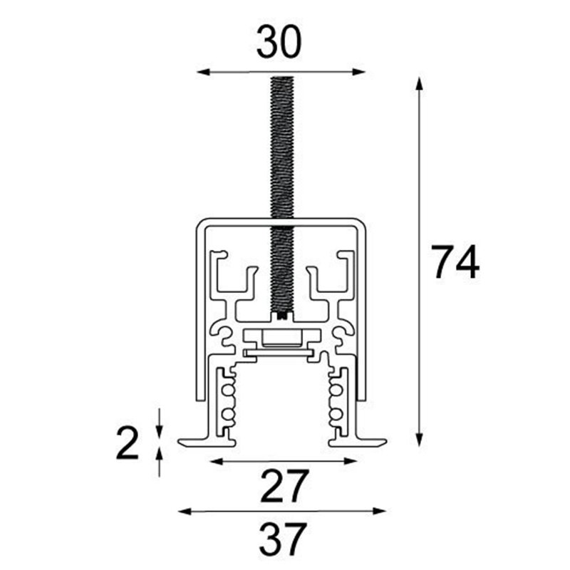 Modular Lighting Pista track 48V recessed (flange) profile 1m Schienenbeleuchtungssystem
