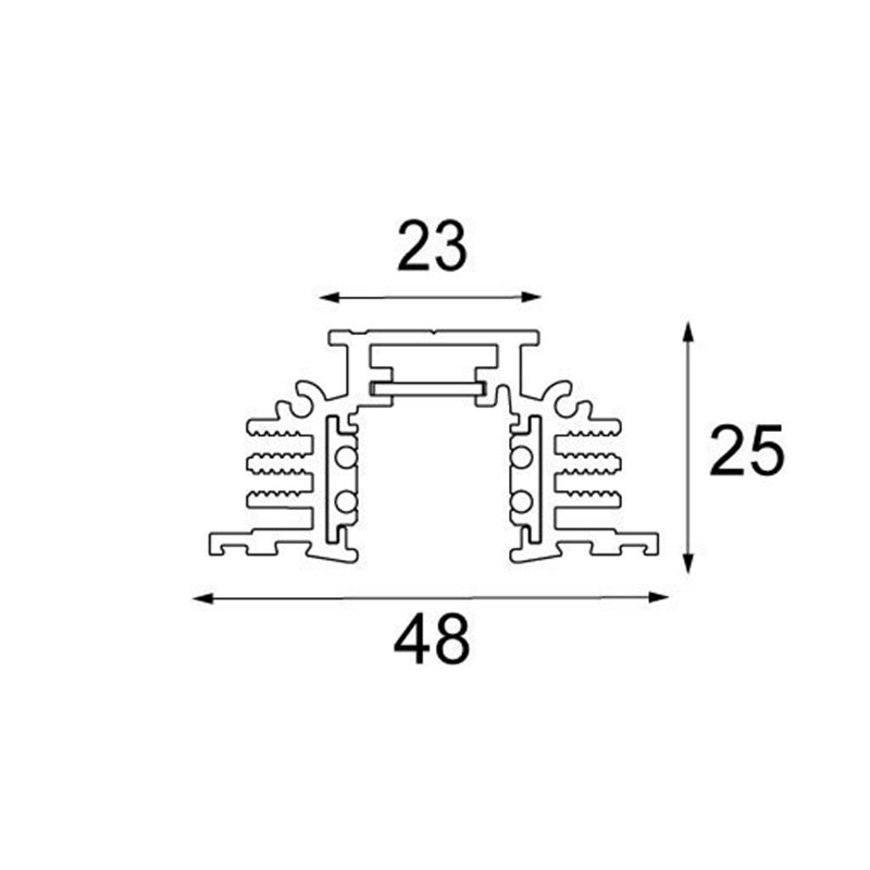 Modular Pista track 48V recessed (trimless) profile 2m 