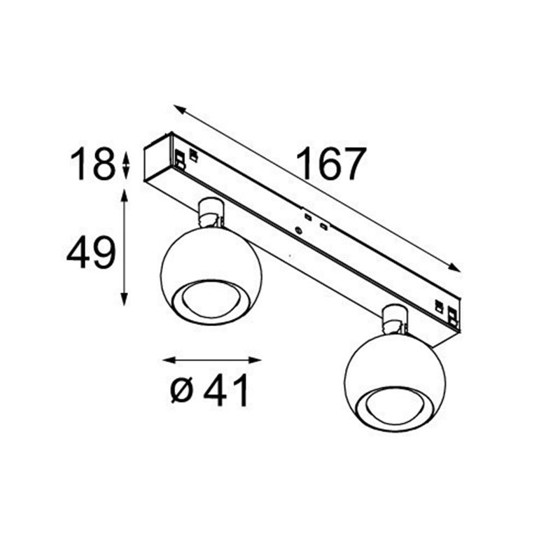 Modular Lighting Marbulito track 48V 2x LED GI Schienenbeleuchtungssystem