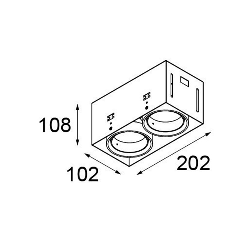 Modular Mini multiple trimless for 2x LED GE Recessed lamp