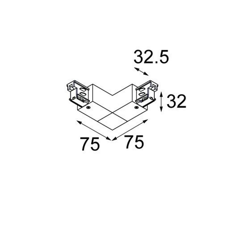 Modular Lighting Connector track inside 90° 