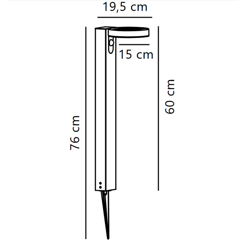 Nordlux Rica 60 Solar Rund Sensor [IP44] Pollerleuchte - Outdoor