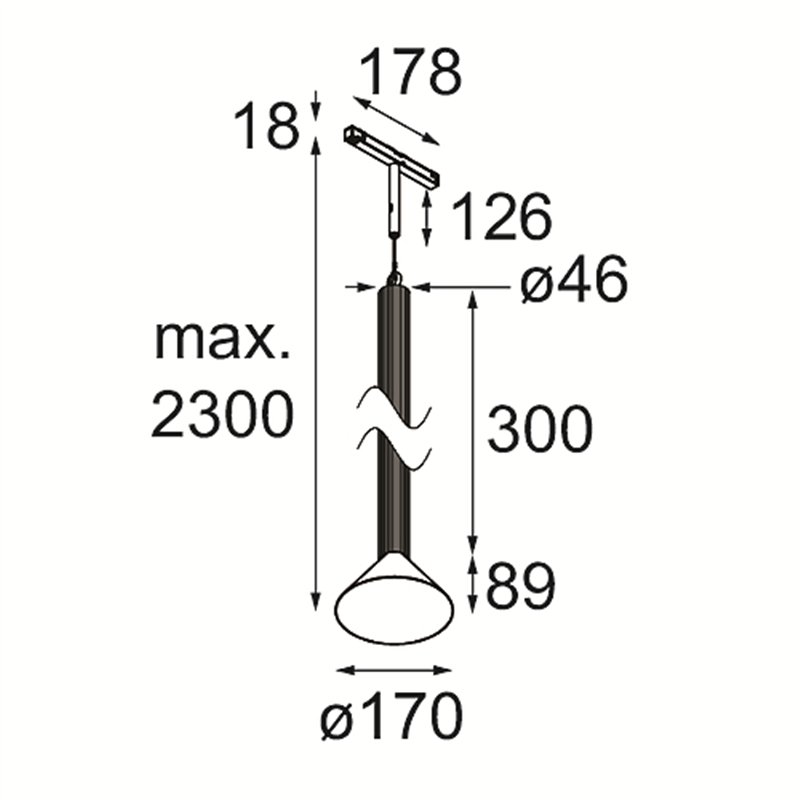 Modular Extruded Track 48V Suspended 46 300 1x LED