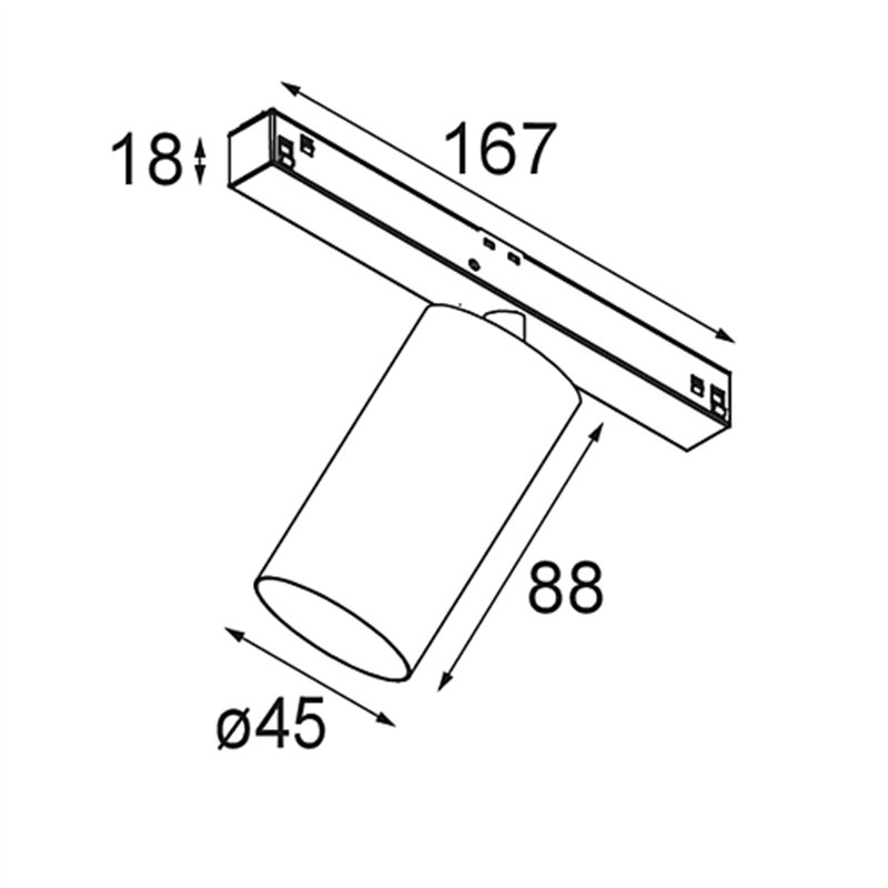 Modular Minude Track 48V Adjustable 45 1x LED