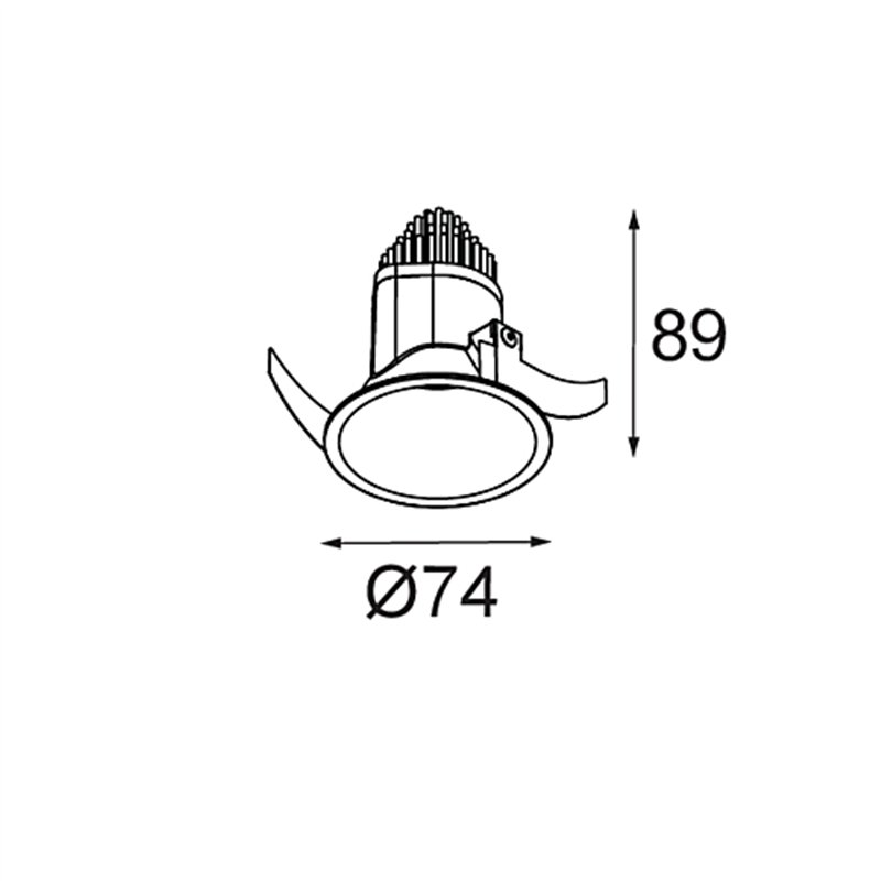 Modular Modest Recessed 74 1x IP55 LED Einbauspot
