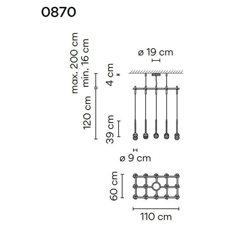Vibia Algorithm 15X Rectangular suspension lamp