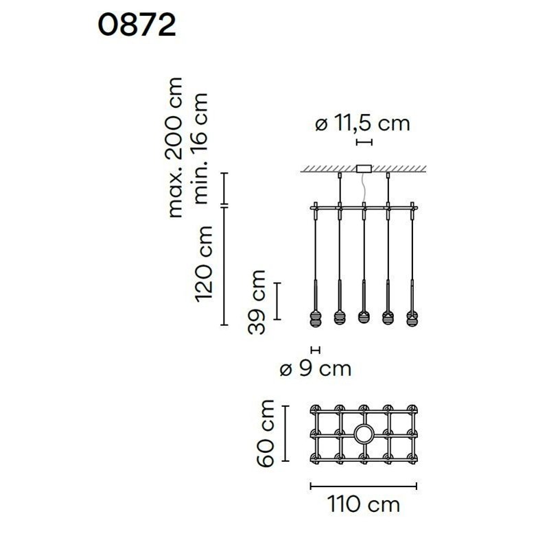 Vibia Algorithm 15X Rectangular Recessed suspension lamp