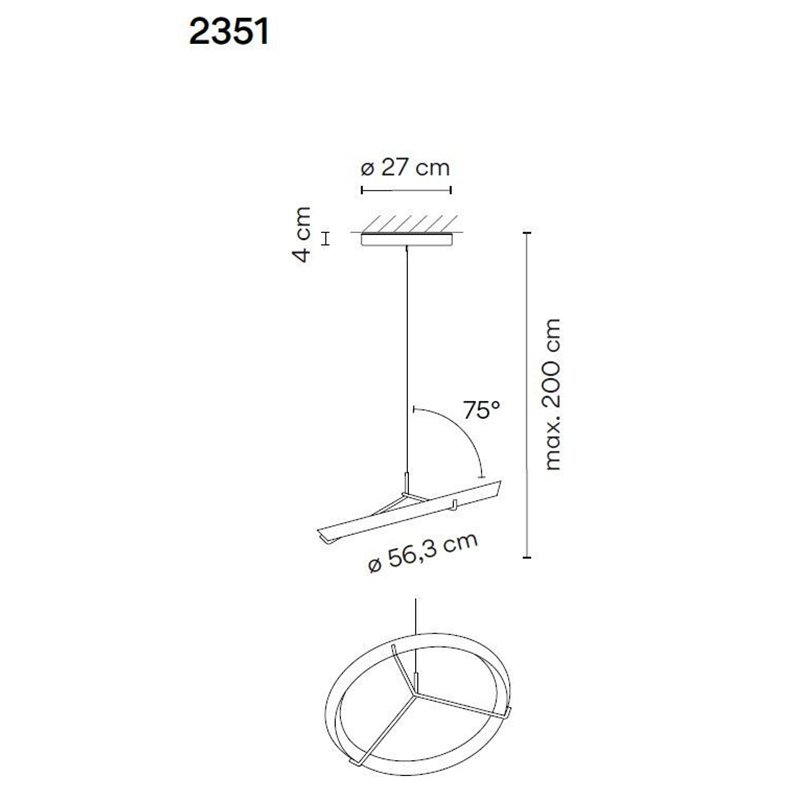 Vibia Halo Jewel 75Deg suspension lamp