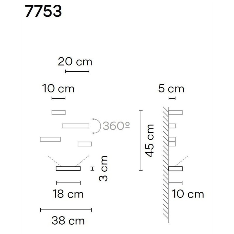 Vibia Set 18 4X wall lamp