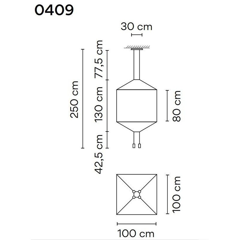 Vibia Wireflow Square 100 suspension lamp