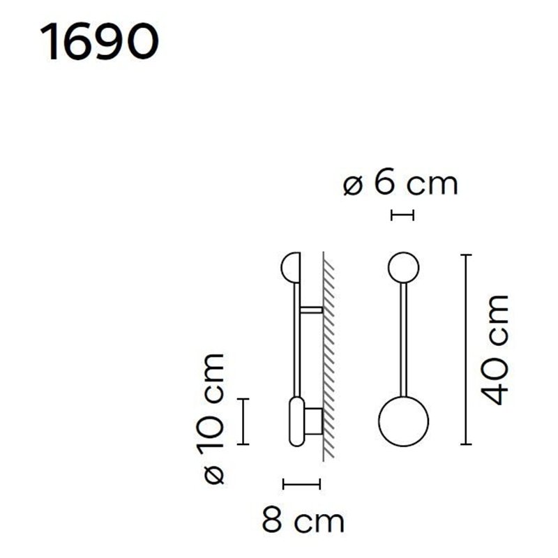 Vibia Pin 1X 40 - 1690 wall lamp