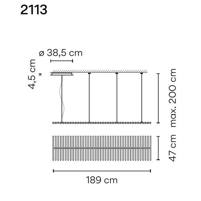 Vibia Rhythm Horizontal 40X 47 suspension lamp