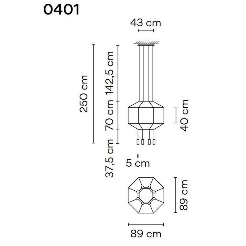 Vibia Wireflow Octagonal 89 suspension lamp