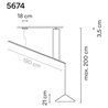 Vibia North 21 2-Point suspension lamp