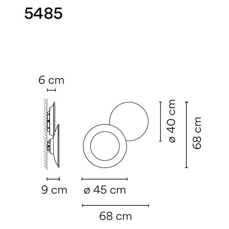 Vibia Puck Wall Art Double 68 wall lamp