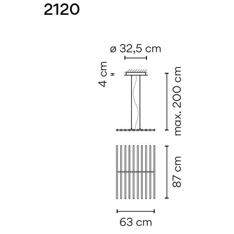 Vibia Rhythm Horizontal 10X 87 suspension lamp