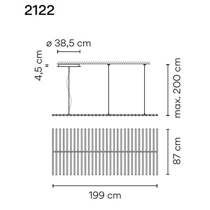 Vibia Rhythm Horizontal 30X 87 suspension lamp