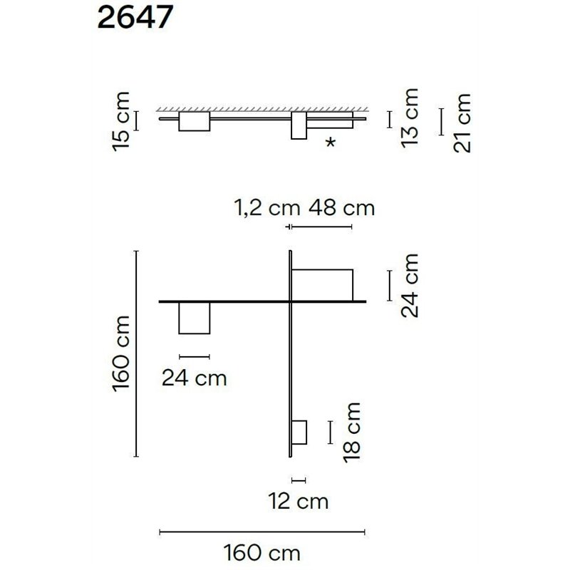 Vibia Structural 3X Extended 160 ceiling lamp