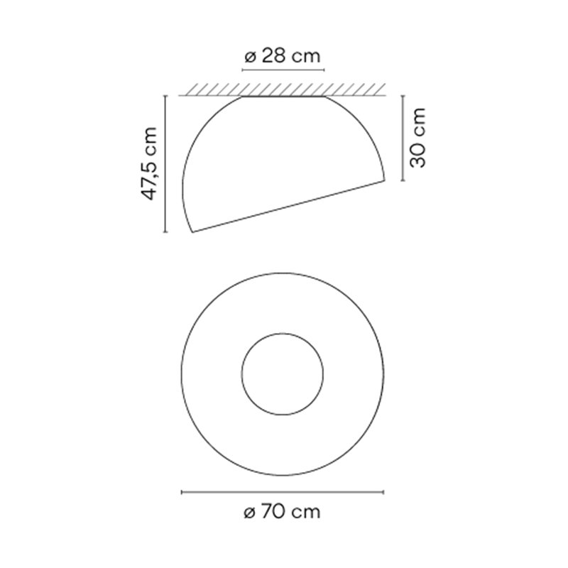 Vibia Duo Petra ø 70 cm x 47,5 cm - 4881 ceiling lamp