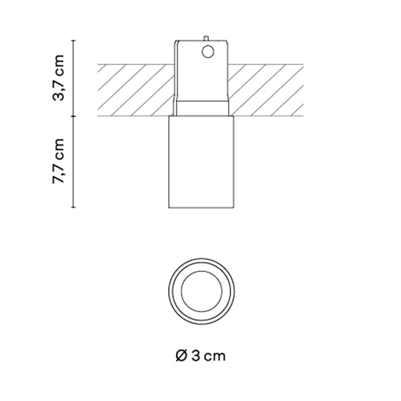 Vibia Bind solo Downlight Ø 3 cm x 4 cm Narrow - 6610 recessed spot