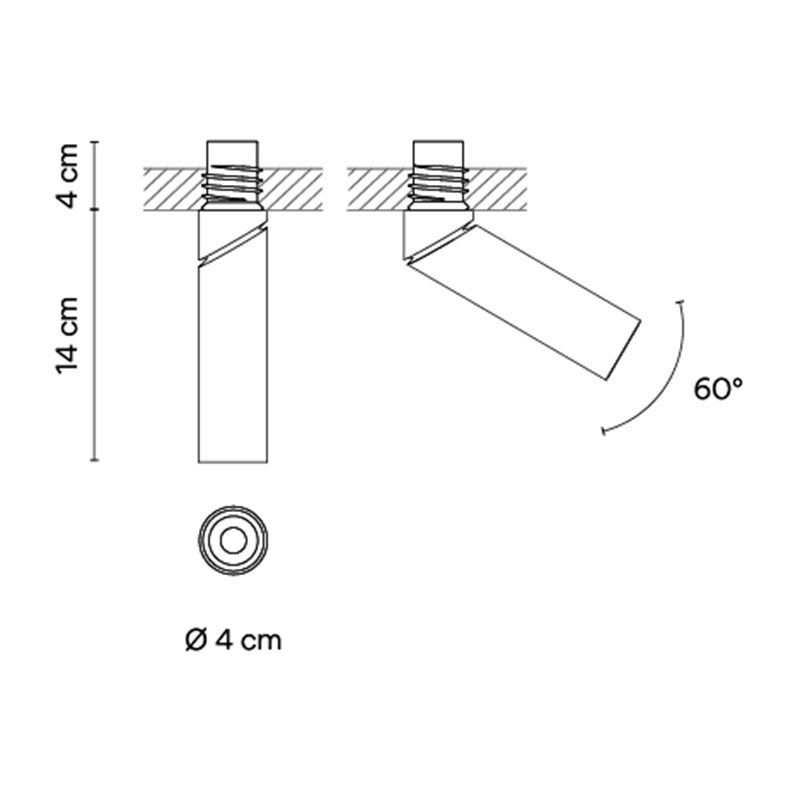 Vibia Bind solo Spotlight Ø 4 cm x 14 cm Medium - 6694 recessed spot