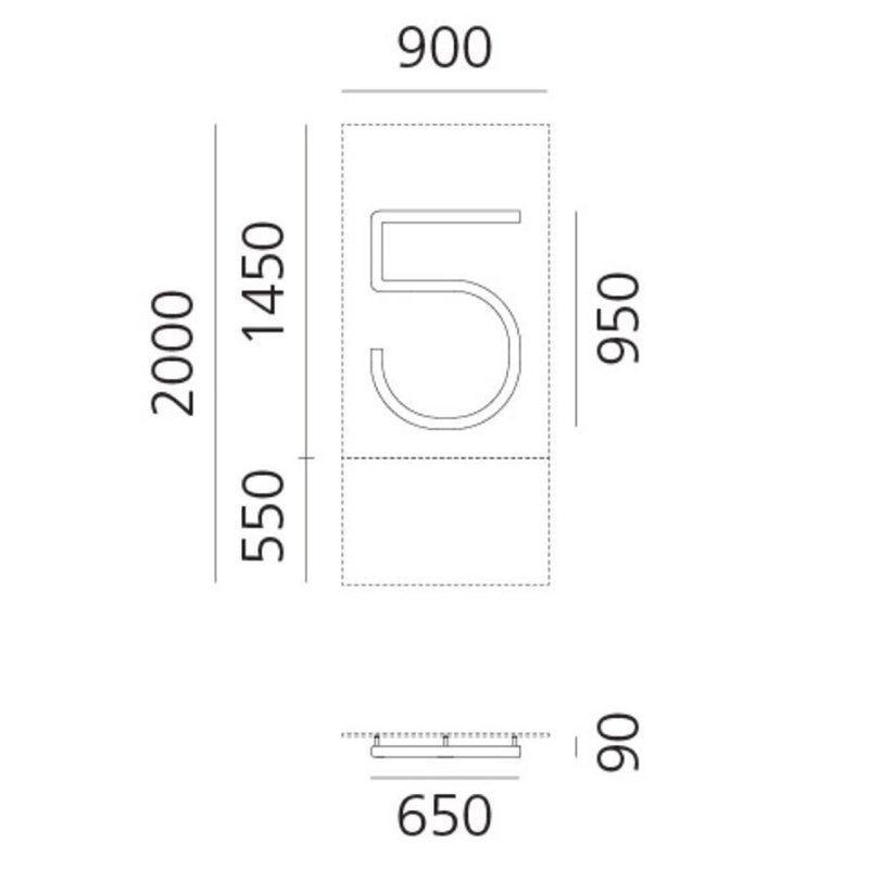 Artemide Alphabet Of Light Wall lamp "5"