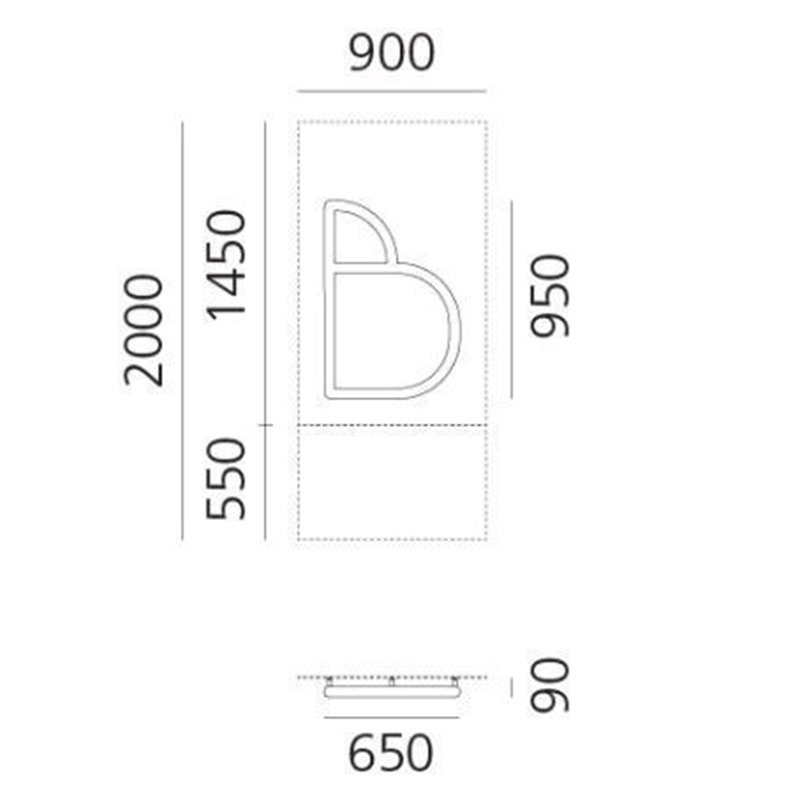 Artemide Alphabet Of Light Wall lamp "B" uppercase