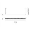 Artemide Calipso Linear SYSTEM 1785mm suspended lamp