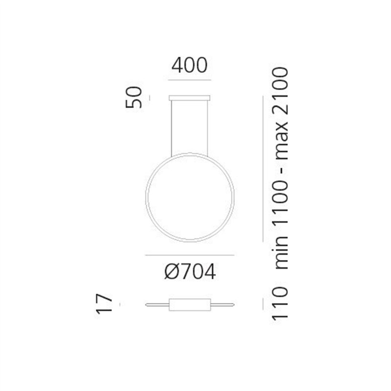 Artemide Discovery Vertical 70 White Violet Integralis Suspension suspension lamp