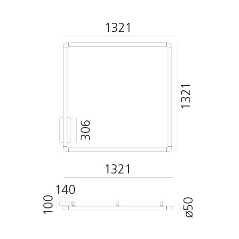 Artemide Alphabet Of Light Square 120 Wall/Ceiling Ceiling lamp / Wall lamp