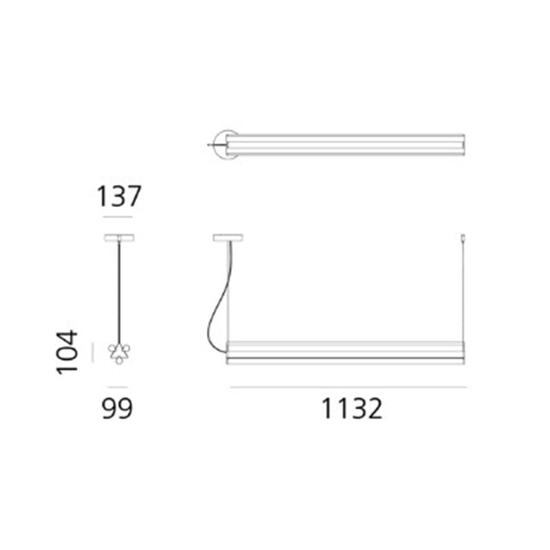 Artemide Dreispitz - 3 Diffused Emission - 120 - Horizontal  Hängelampe