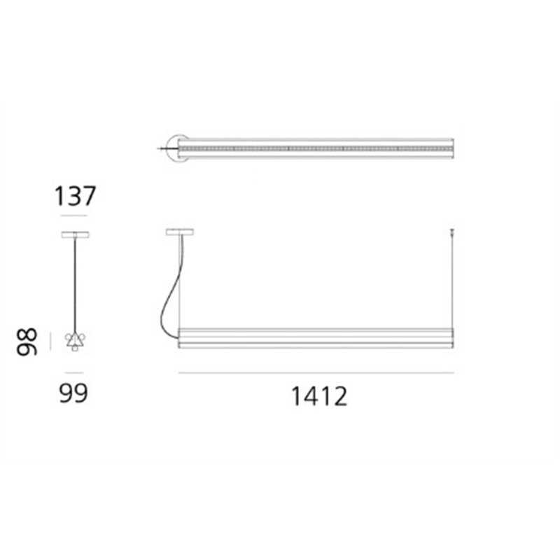Artemide Dreispitz - 2 Diffused + 1 Controlled Emission - 150 - Horizontal  Hängelampe