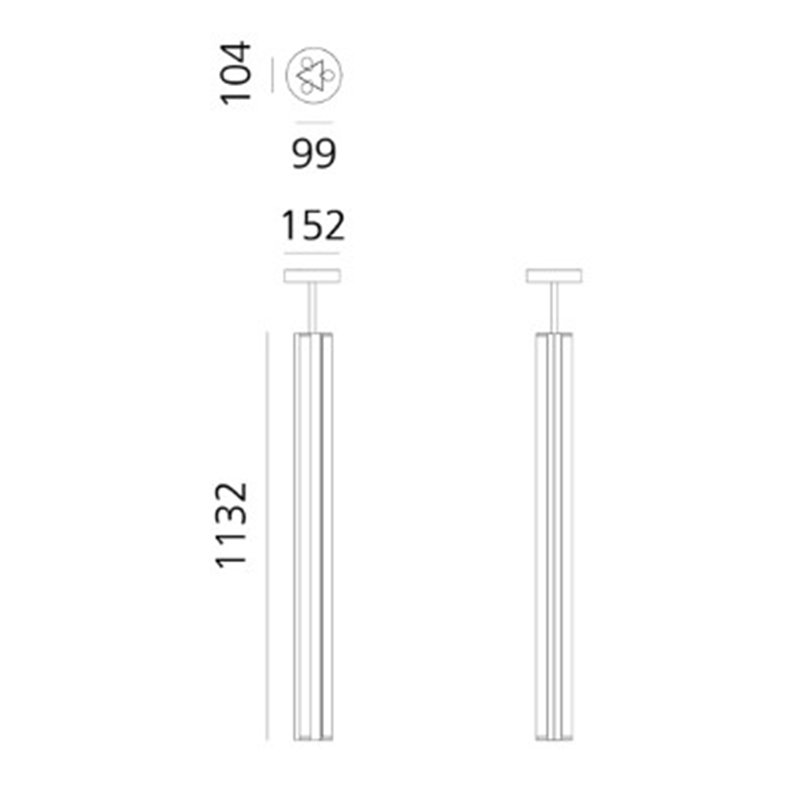 Artemide Dreispitz - 3 Diffused Emission - 120 - Vertical  Hängelampe