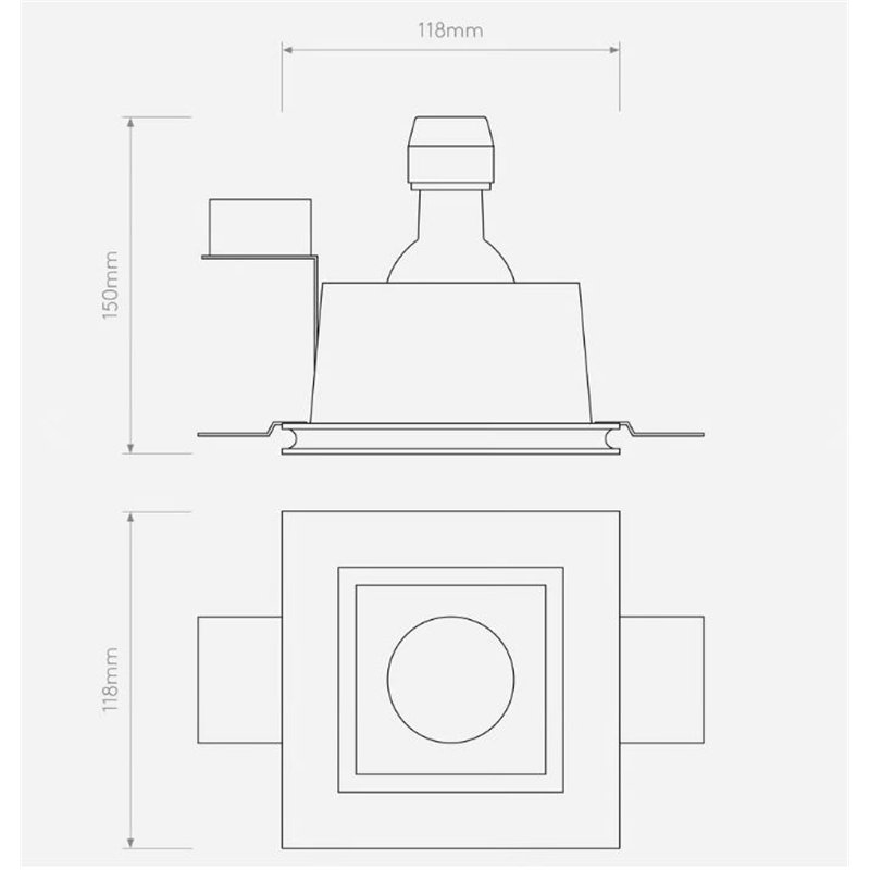 Astro Minima Slimline Square Adjustable Fire-Rated recessed spot