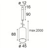 Modular Minude 45 suspension jack LED Suspension lamp - Black - Outlet