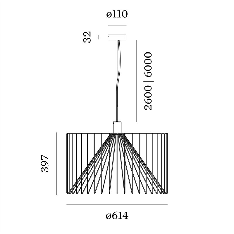 Wever & Ducré Wiro 6.1 Wiro Ceiling Susp E27 suspension lamp