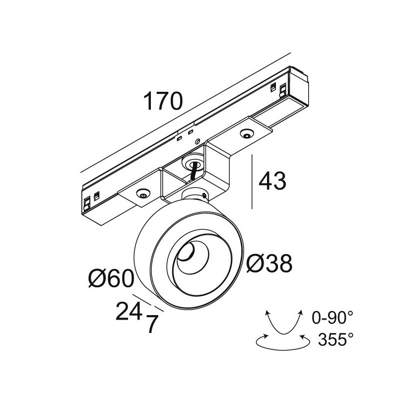 Delta Light M20/M26H - ODRON 1/41 MDL Track lighting fixture