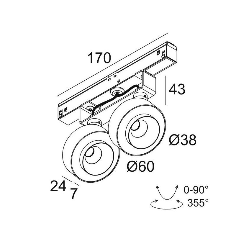Delta Light M20/M26H - ODRON 2/41 MDL Track lighting fixture