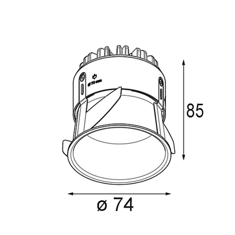 Modular Thimble Recessed 74 1x IP55 LED recessed spot