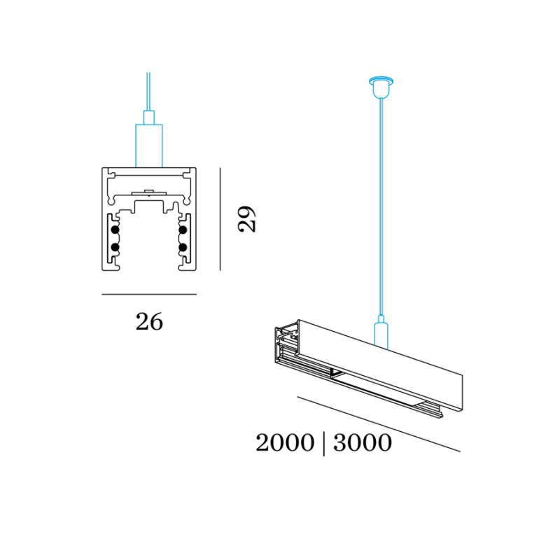 Wever & Ducré Track Profile 3M Strex System | Suspended Indirect Light